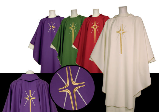 Chasuble | Gold Cross Motif  | Made in Italy | A536