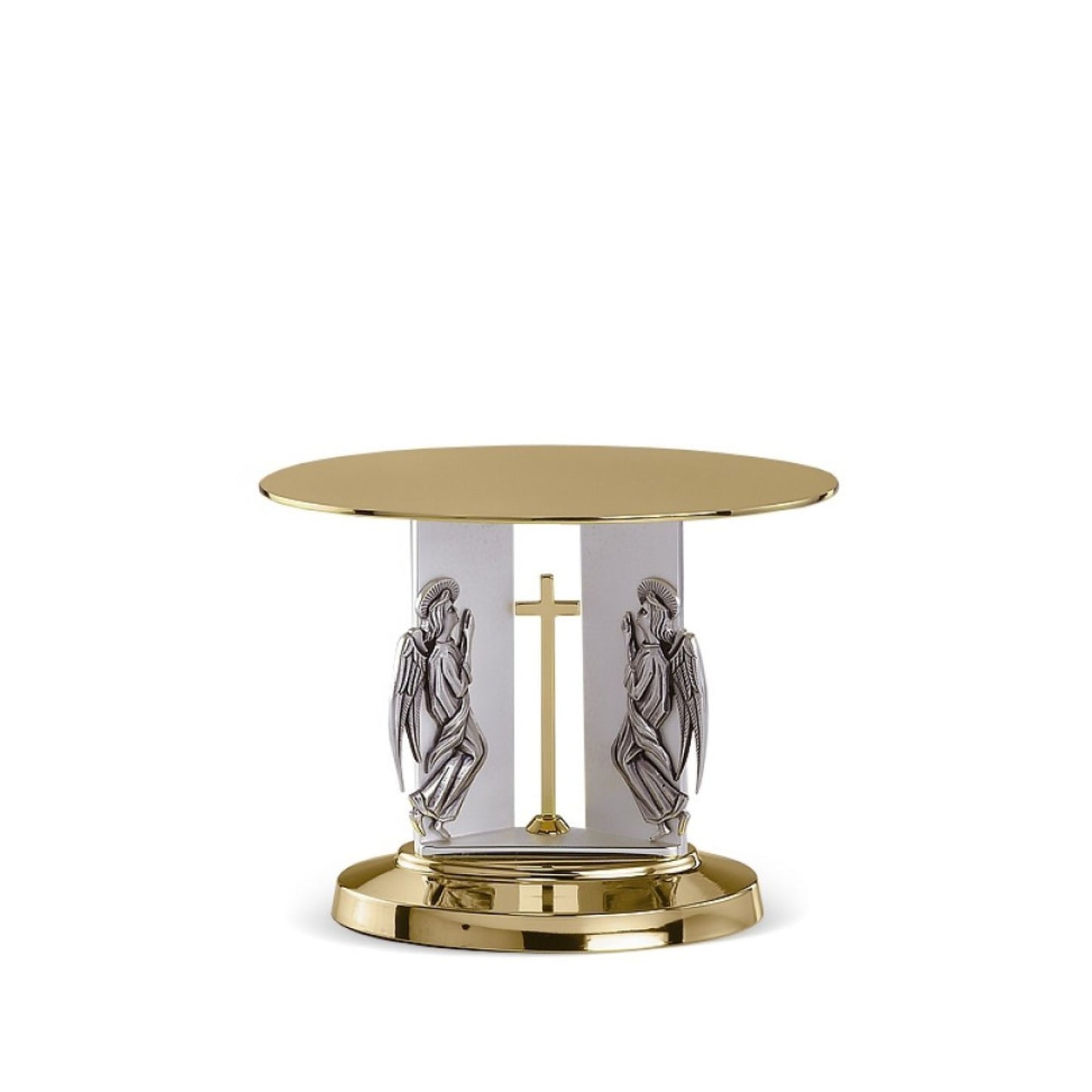 Monstrance thabor gold plated with silver angels. Made in Italy and sold by The Clergy Store