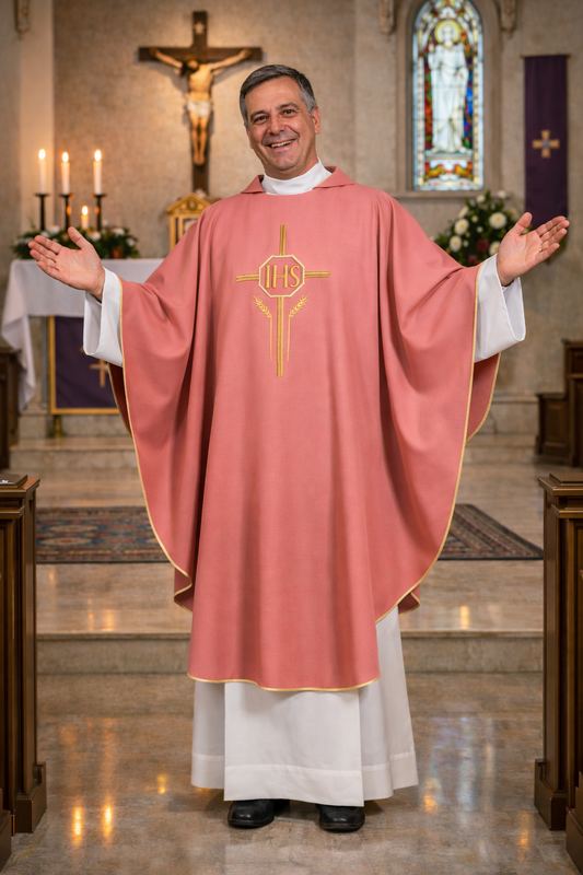 Chasuble | IHS Cross and Wheat Motif | A575