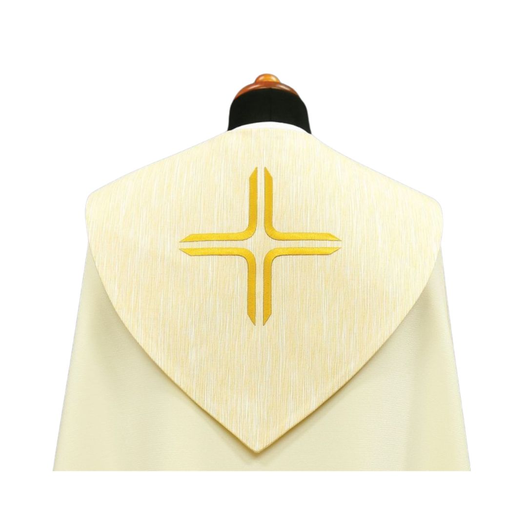 Cope with embroidered cross made in Poland and sold by The Clergy Store