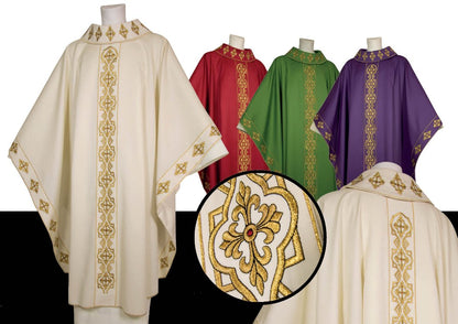 Monastic chasuble with fleur de lis orphrey A60503