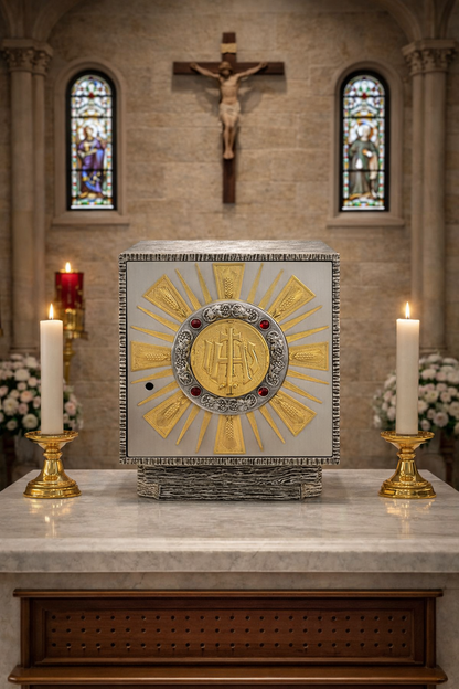 Altar tabernacle with IHS