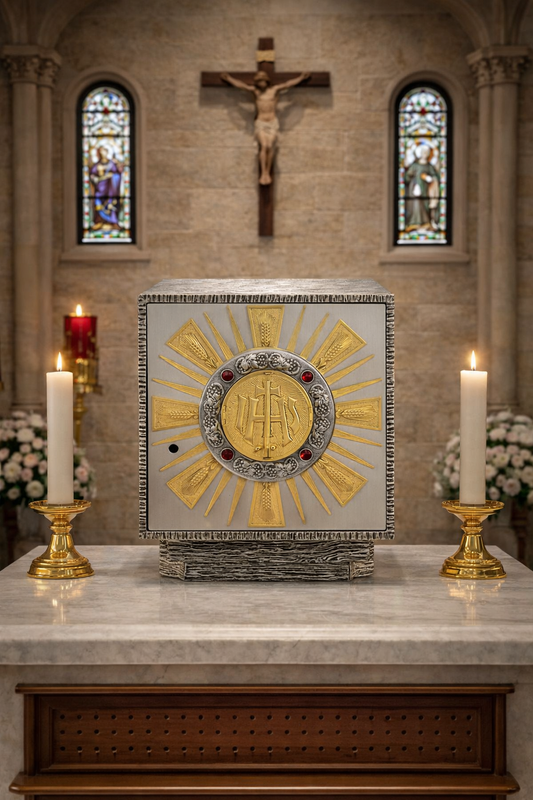 Altar tabernacle with IHS