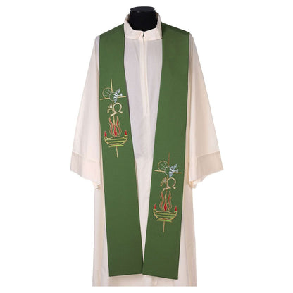 Priest Stole | Alpha & Omega, Lamp | 710  green