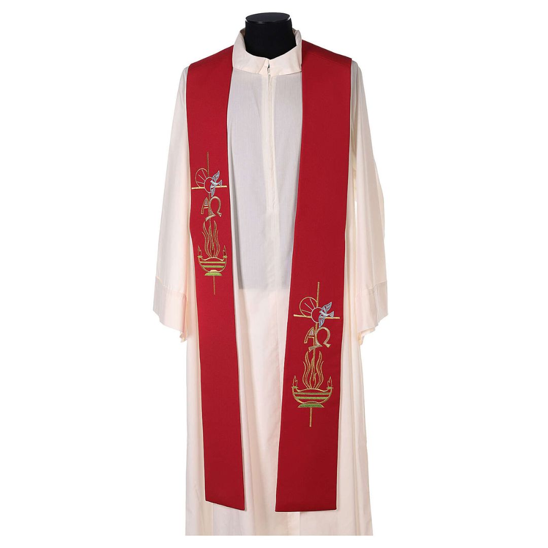 Priest Stole | Alpha & Omega, Lamp | 710  red