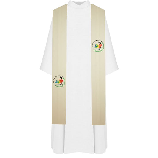 Clergy stoles with embroidered official Jubilee 2025 logo. Made in Italy and sold by The Clergy Store