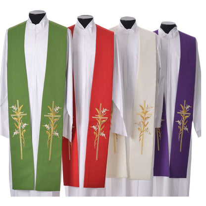 Priest Stole | Cross & Wheat Stock | 711 all four colors