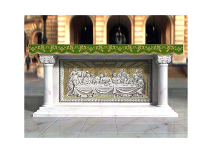 Altar Valances Vine and Cross design sold by the meter. Imported from Italy.