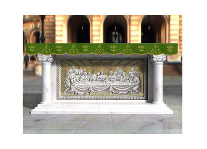 Altar Valances IHS with Ears of Wheat design sold by the meter. Imported from Italy. 