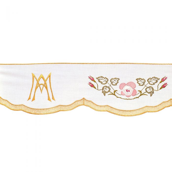 Altar Valances Marian with roses sold by the meter. Imported from Italy.