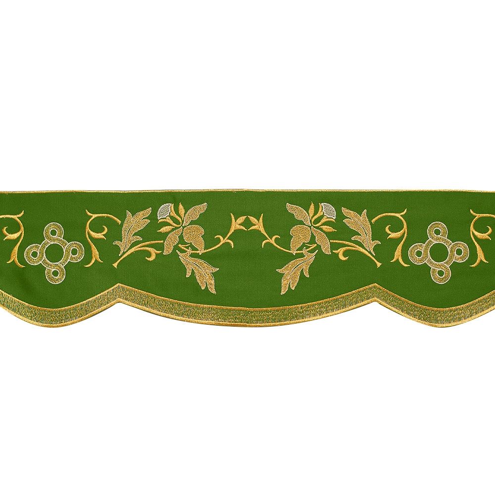 Altar Valances Vine and Cross design sold by the meter. Imported from Italy.