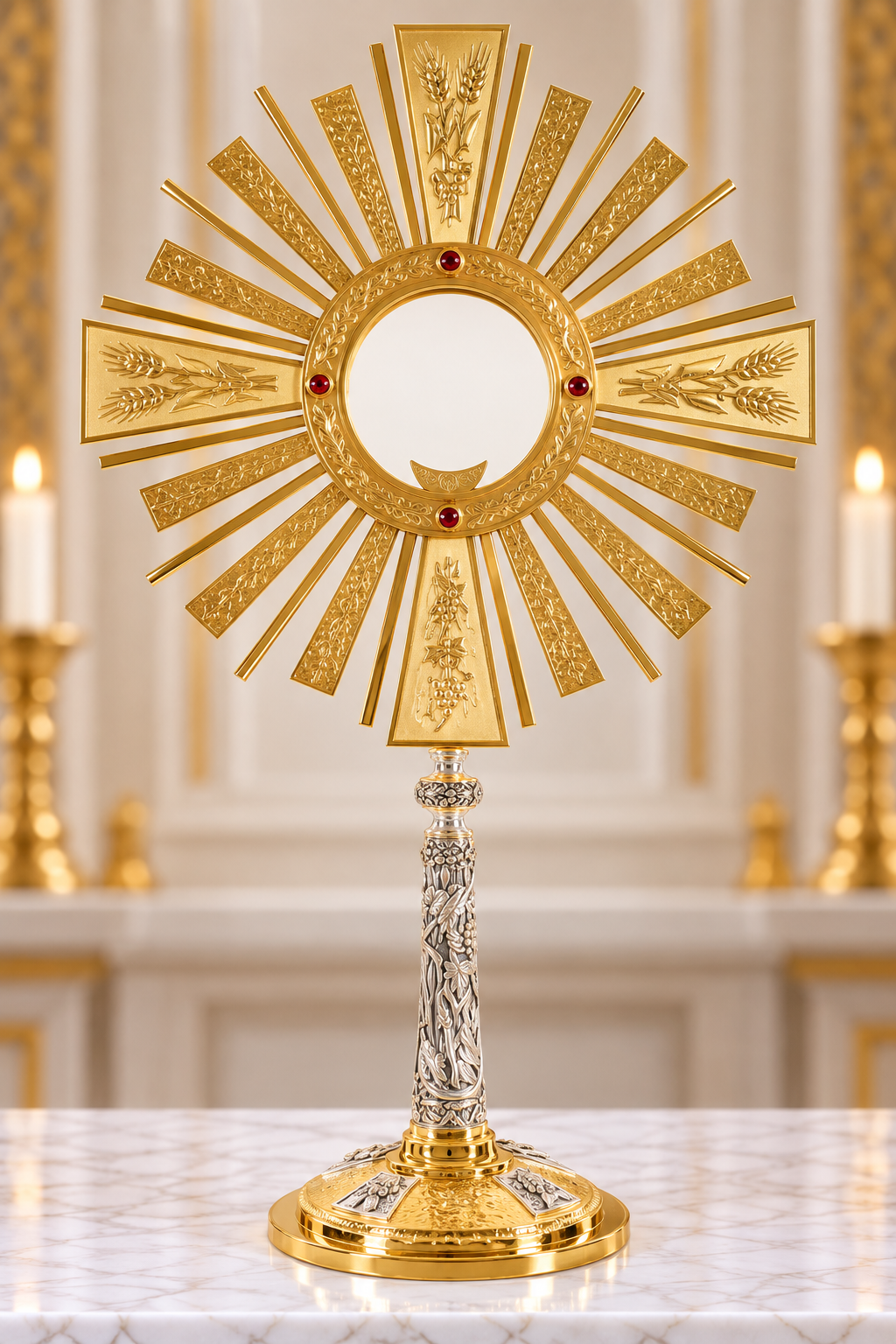 Monstrance with the Risen Christ and Large Host