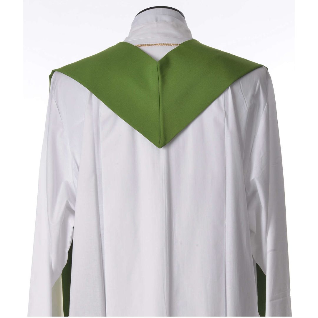 Priest stole with contemporary cross design green