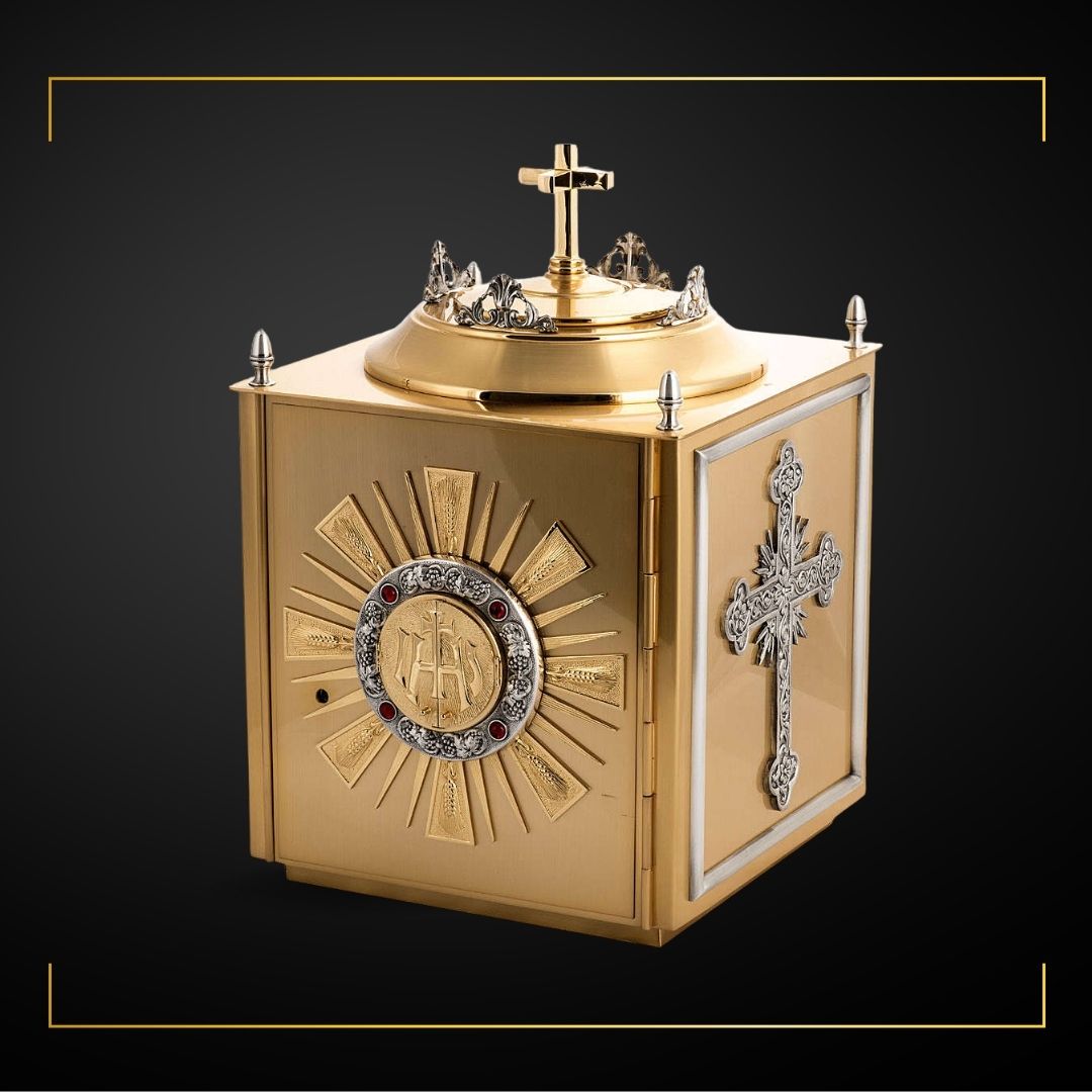 Gold Plated Tabernacle style 5211. Made in Italy and Sold by The Clergy Store