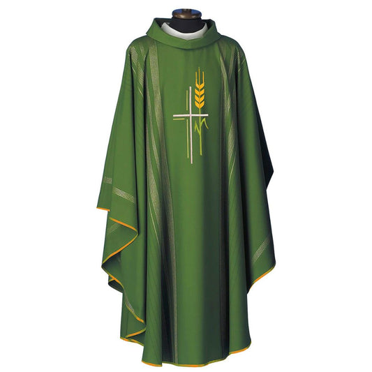 Priest chasuble by Solivari green style#216 sold by The Clergy Store 