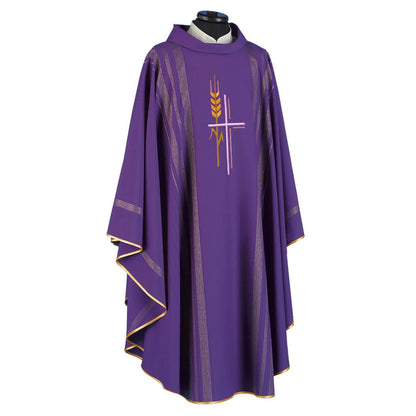 Priest chasuble by Solivari purple style#216 sold by The Clergy Store 