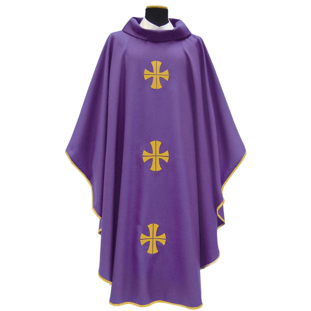 Priest chasuble purple by Solivari, Italy style#318