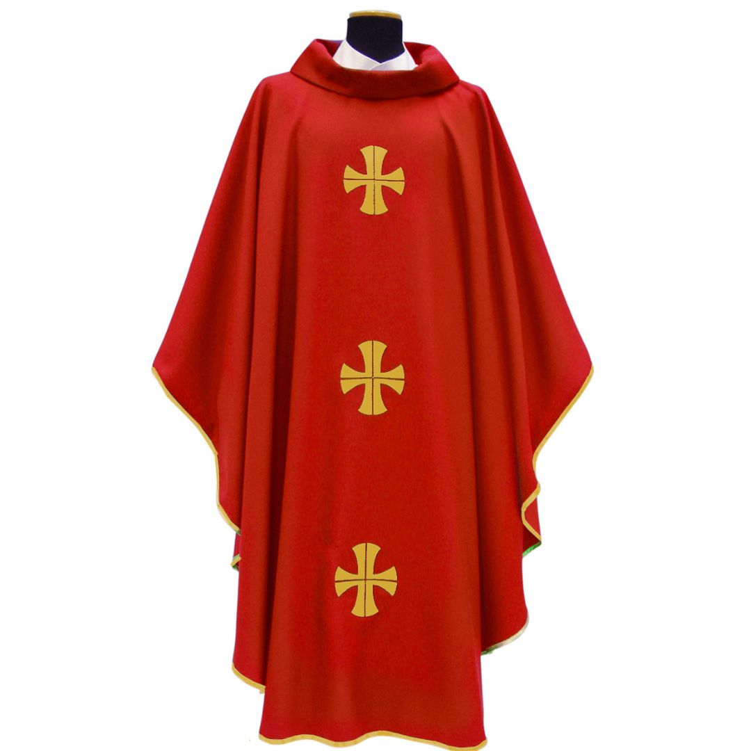 Priest chasuble red by Solivari, Italy style#318