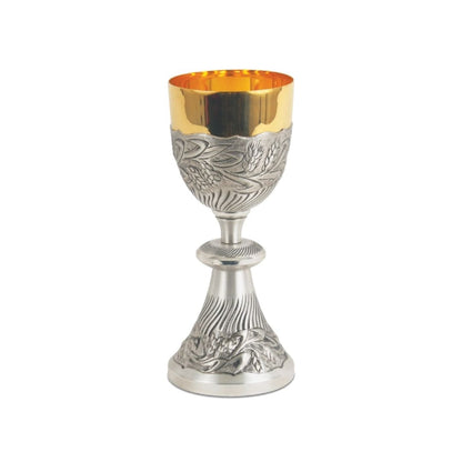 Silver or Bi-Color Chalice with hand chiseled Ears of Wheat