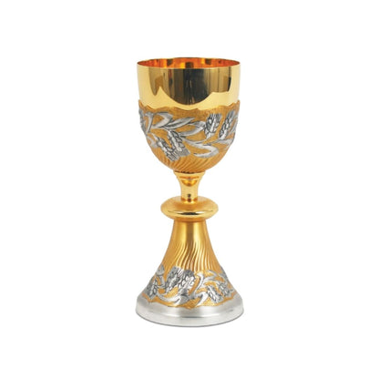Silver or Bi-Color Chalice with hand chiseled Ears of Wheat