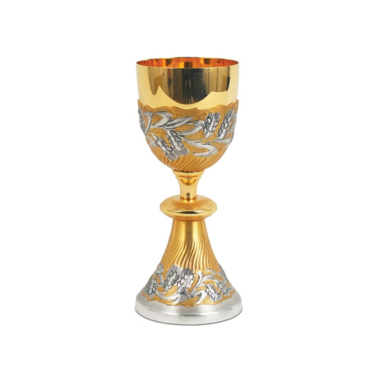 Silver or Bi-Color Chalice with hand chiseled Ears of Wheat