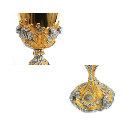 Bi-Color Chalice with beautiful castwork of Angels