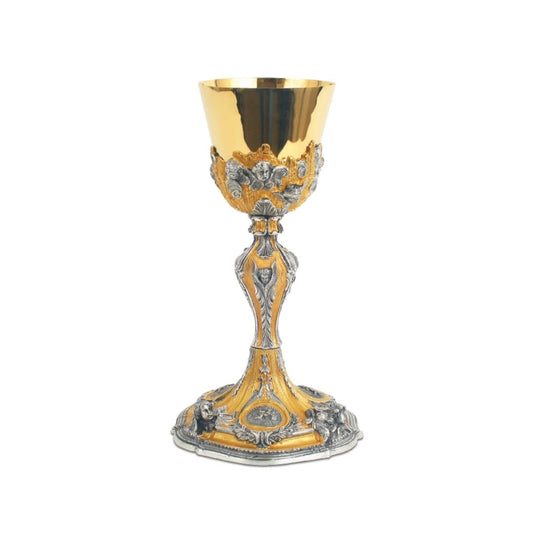 Bi-Color Chalice with beautiful castwork of Angels