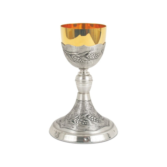 Silver or Bi-Color Chalice with hand chiseled Ears of Wheat