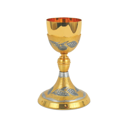Silver or Bi-Color Chalice with hand chiseled Ears of Wheat