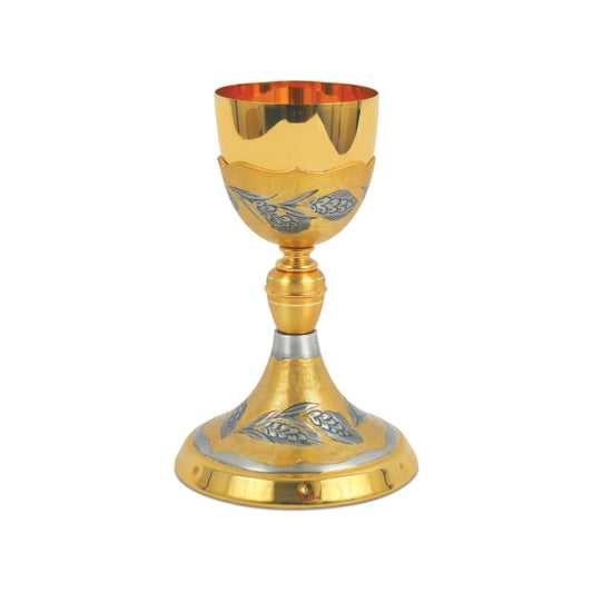 Silver or Bi-Color Chalice with hand chiseled Ears of Wheat