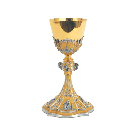 Chalice with images of the four evangelist and wheat and grapes