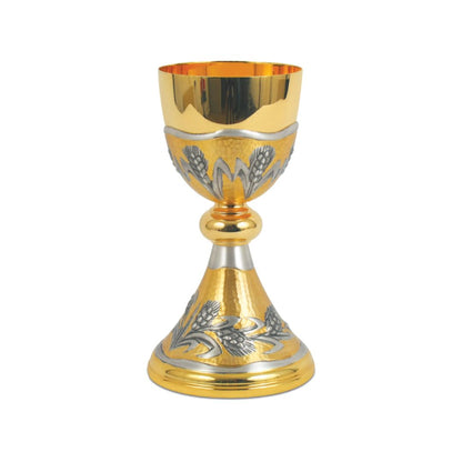 Silver or Bi-Color Chalice with hand chiseled Ears of Wheat