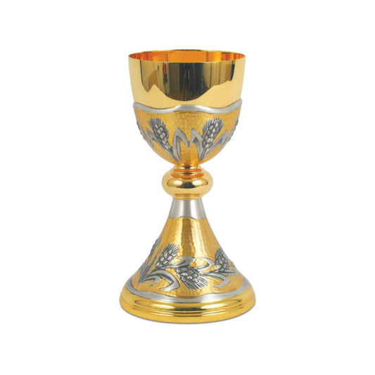 Silver or Bi-Color Chalice with hand chiseled Ears of Wheat