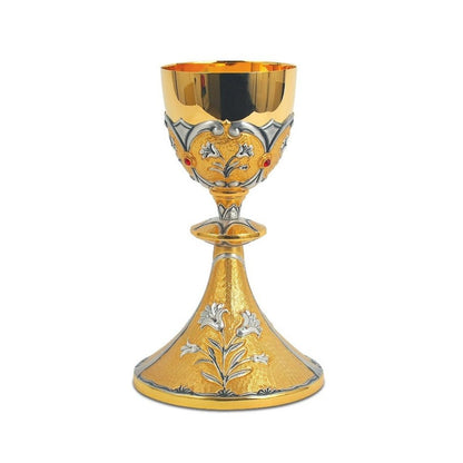 Chalice bi-color gold plated with images of The Annunciation.