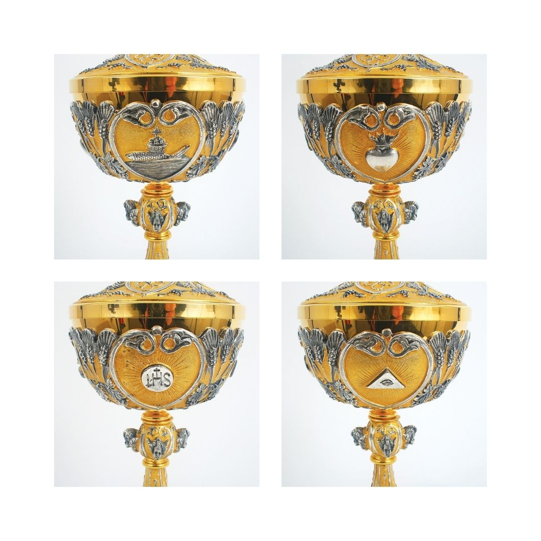Ciborium with images of the four evangelist and wheat and grapes