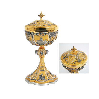 Ciborium with images of the four evangelist and wheat and grapes
