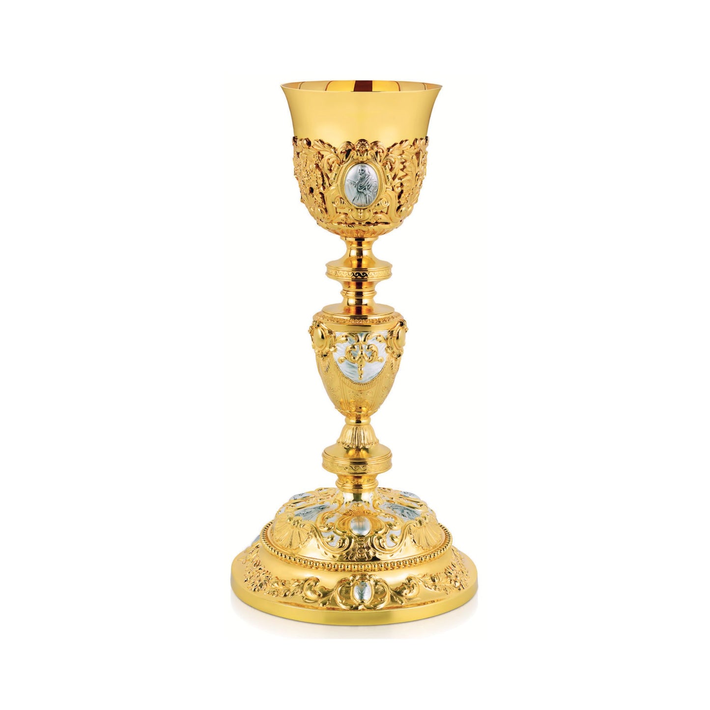 Chalice & Paten in baroque style 078 Made in Poland and sold by The Clergy Store