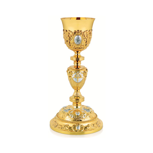 Chalice & Paten in baroque style 078 Made in Poland and sold by The Clergy Store
