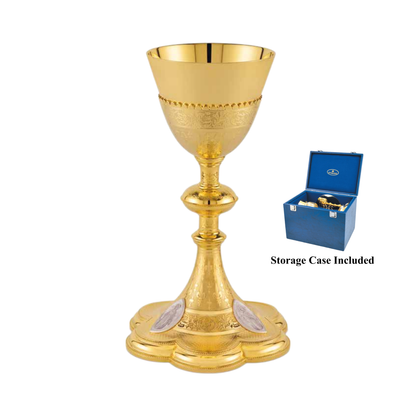 Chalice and Scale Paten in the Neo-Gothic Style with medallions of 
the Holy Family