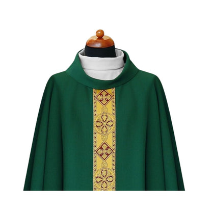 Chasuble with crosses on Italian brocade. Made in Poland and sold by The Clergy Store