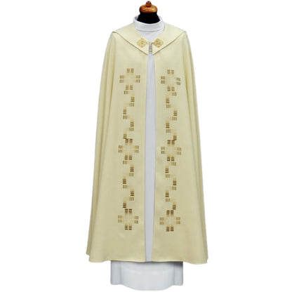 Modern Cope with embroidered crosses made in Poland and sold by The Clergy Store 