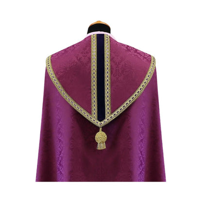 Damask Cope trimmed with high quality galloon. Made in Poland and sold By The Clergy Store