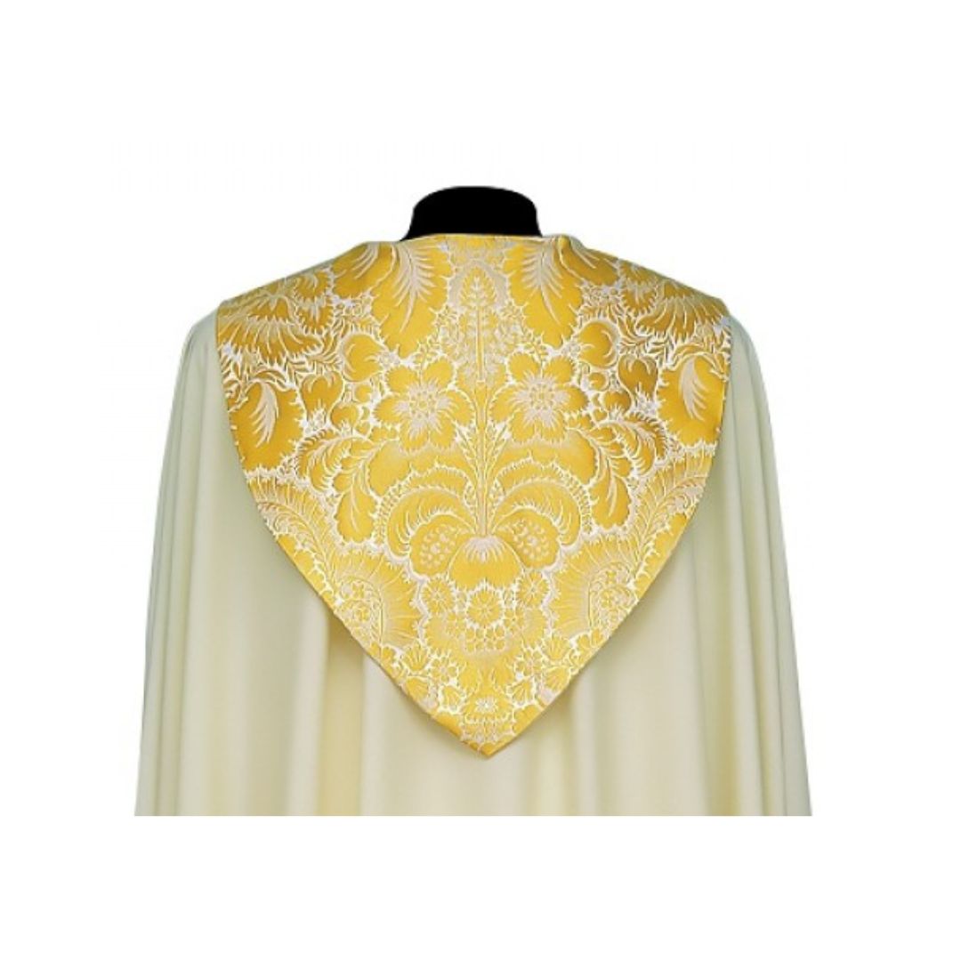 Roman Cope with Brocade Design in  45% polyester - 37% viscose - 18% metallic #135. Made in Italy and sold by The Clergy Store