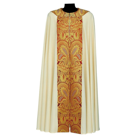 Roman Cope with Brocade Design in  45% polyester - 37% viscose - 18% metallic #135. Made in Italy and sold by The Clergy Store