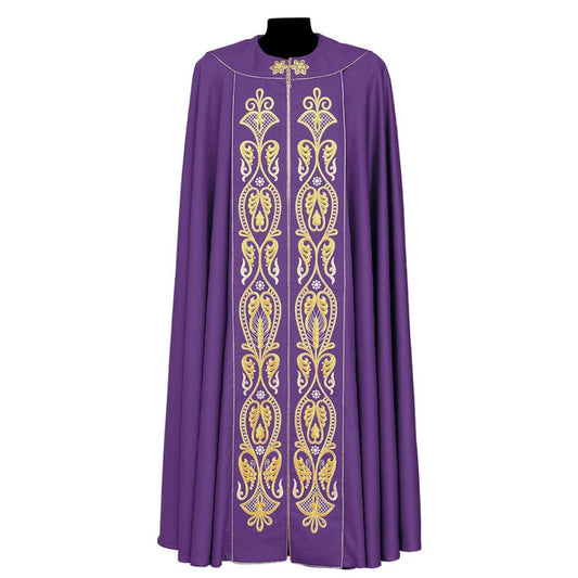 Roman Cope with Embroidery Giubileum Design in Wool Sablè #140. Made in Italy and sold by The Clergy Store