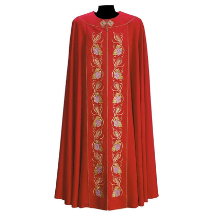 Roman Cope with Embroidery Aurora Design in Wool Sablè #189. Made in Italy and sold by The Clergy Store