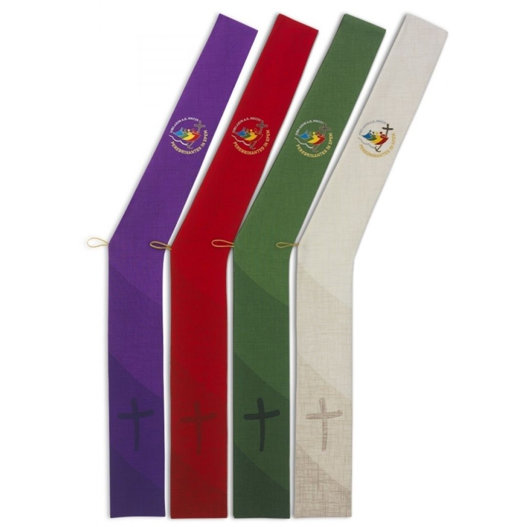 Deacon Stole with the official logo of the Jubilee 2025. Made in Italy and sold by The Clergy Store