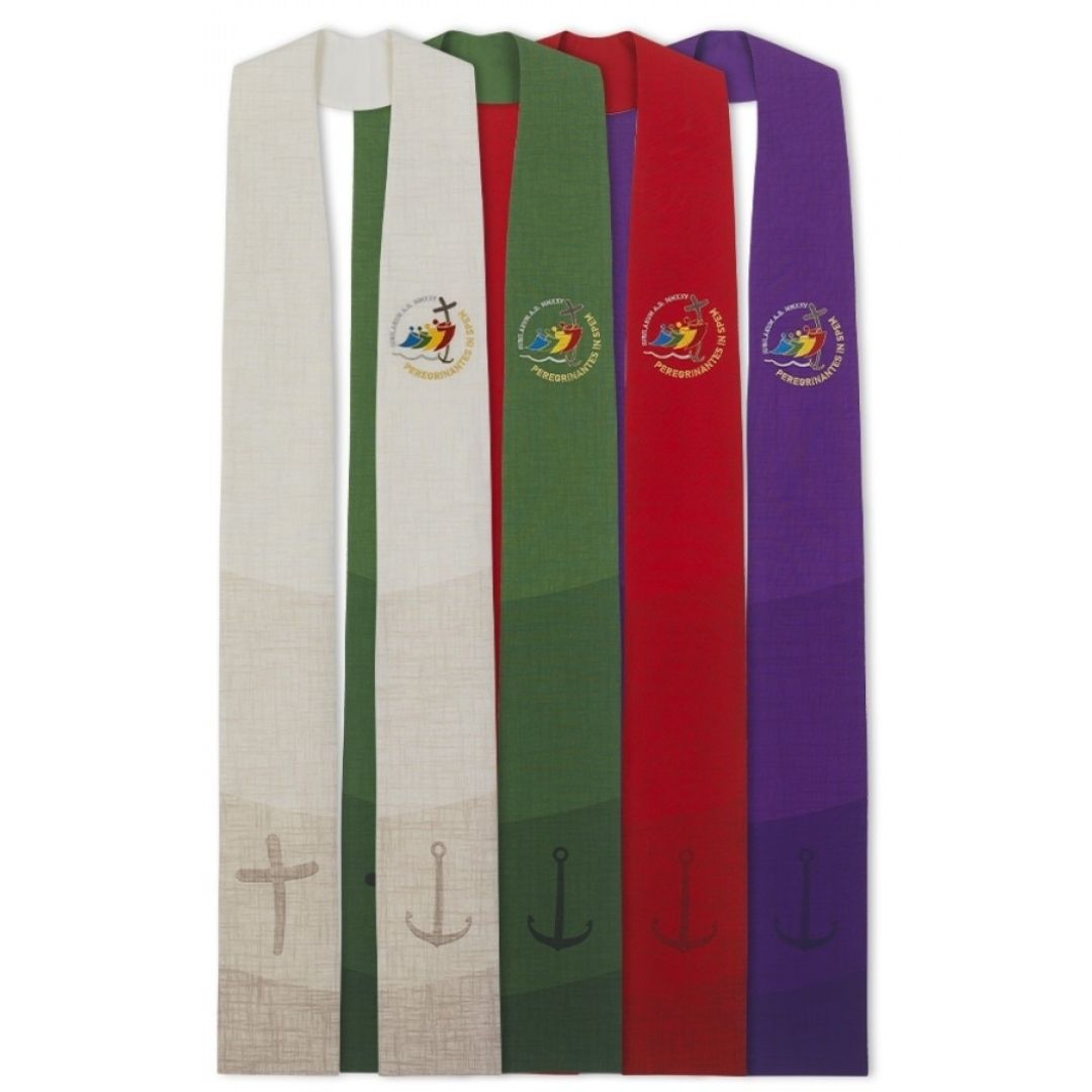 Priest Stole with the official logo of the Jubilee 2025. Made in Italy and sold by The Clergy Store