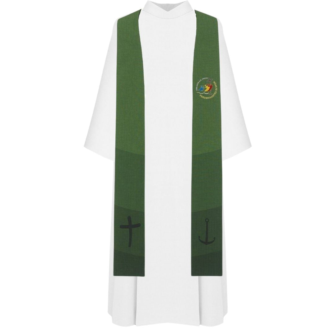 Priest Stole with the official logo of the Jubilee 2025. Made in Italy and sold by The Clergy Store