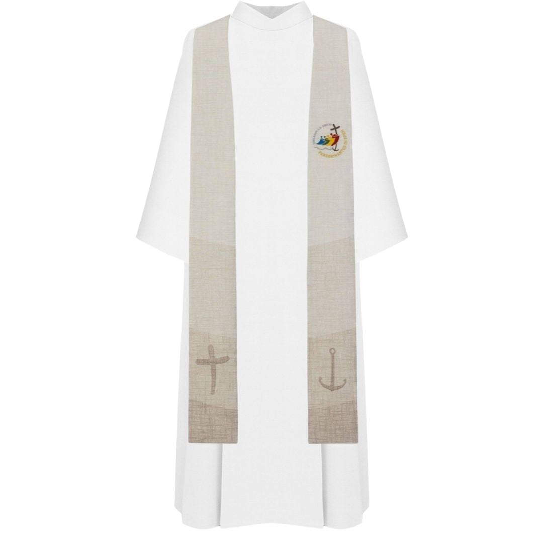 Priest Stole with the official logo of the Jubilee 2025. Made in Italy and sold by The Clergy Store